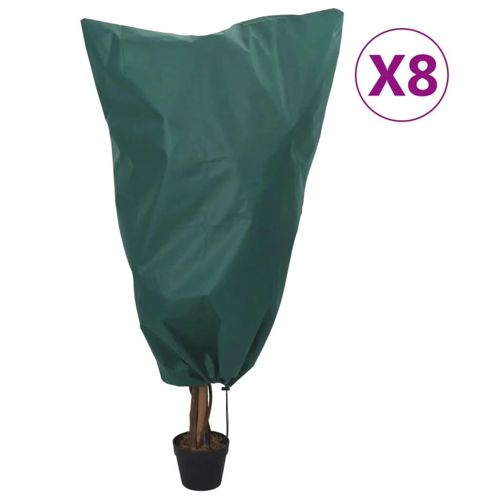 Flísové kryty na rastliny so šnúrkou 8 ks 70 g/m² 0,8x1,2 m
