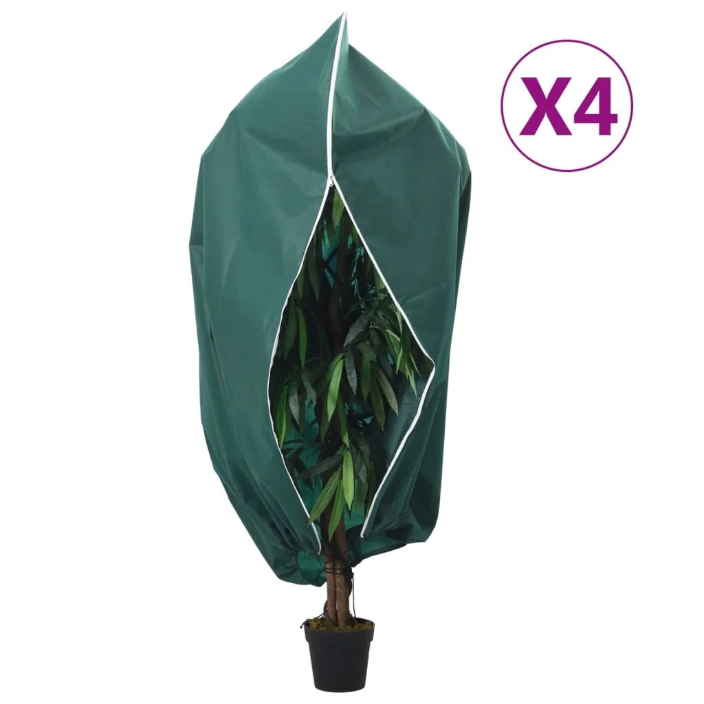 Flísové kryty na rastliny so zipsom 4 ks 70 g/m² 1,55x1,55 m