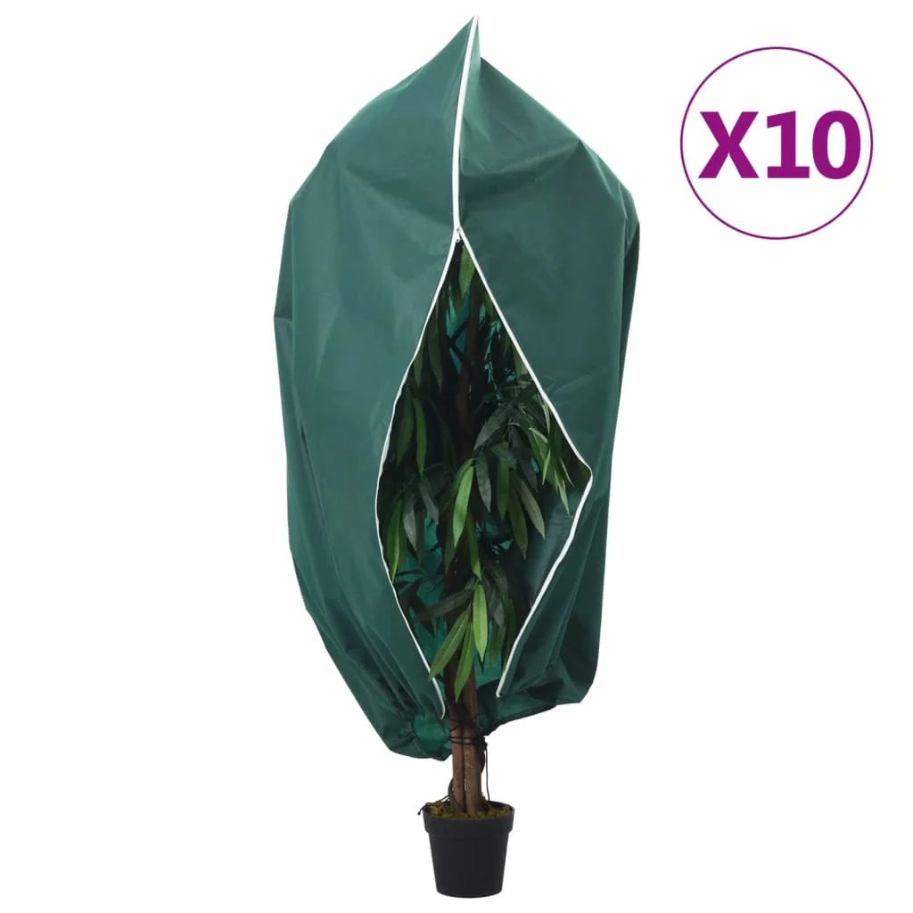Flísové kryty na rastliny so zipsom 10 ks 70 g/m² 1,55x1,55 m