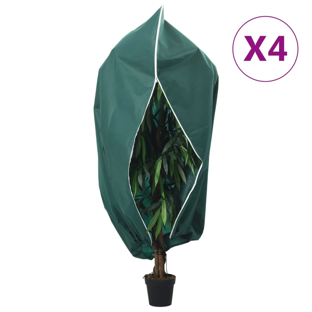 Flísové kryty na rastliny so zipsom 4 ks 70 g/m² 3,14x2,5 m