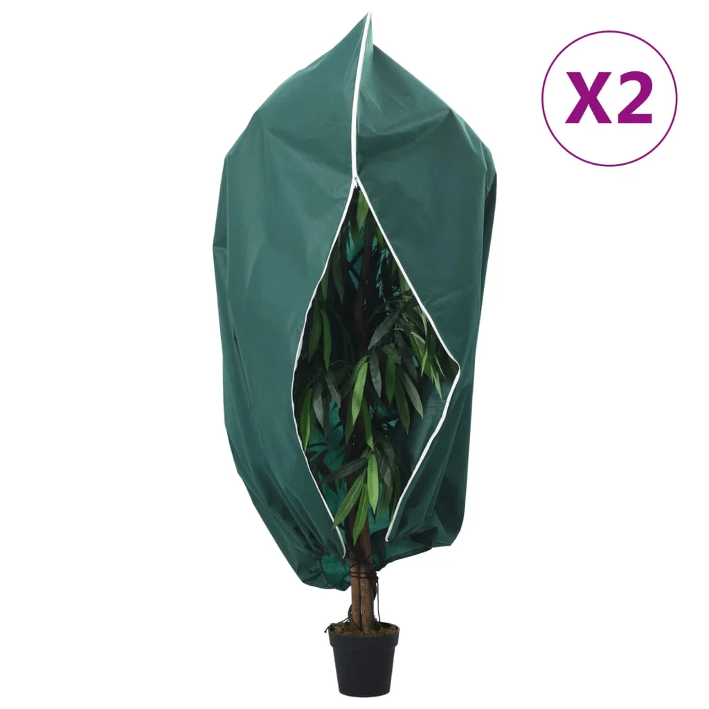 Flísové kryty na rastliny so zipsom 2 ks 70 g/m² 1,55x1,55 m
