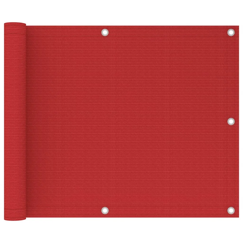 Balkónová markíza červená 75x300 cm HDPE