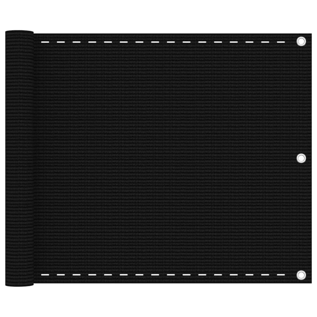 Balkónová markíza čierna 75x500 cm HDPE