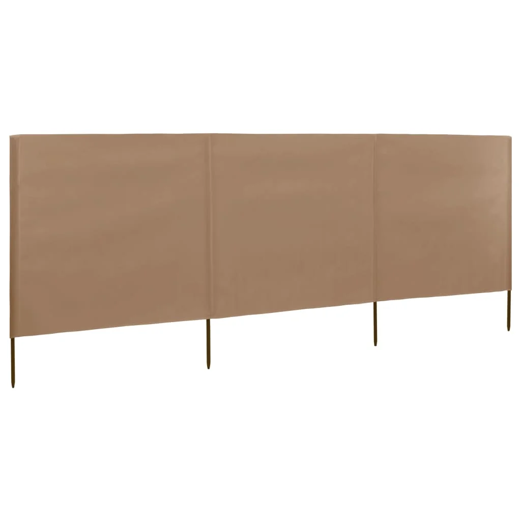 3-panelová zábrana proti vetru šedohnedá 400x120 cm látková