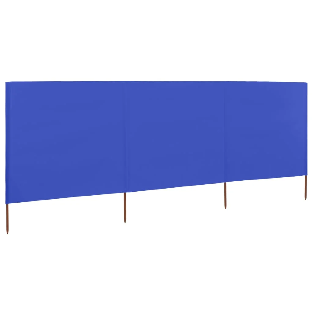 3-panelová zábrana proti vetru látková 400x80 cm azúrovo-modrá