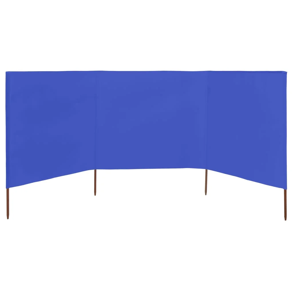 3-panelová zábrana proti vetru látková 400x80 cm azúrovo-modrá