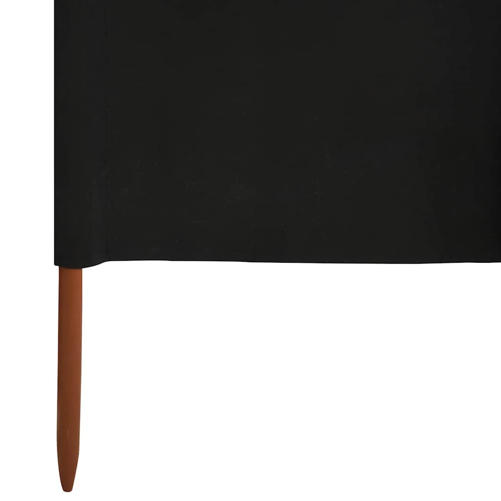 5-panelová zábrana proti vetru látková 600x160 cm čierna