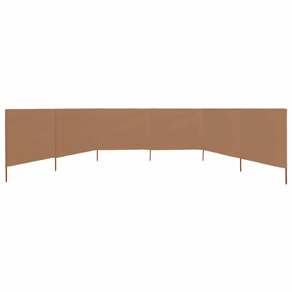 6-panelová zábrana proti vetru látková 800x160 cm sivo-hnedá