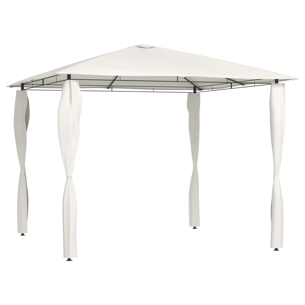 Altánok s poťahmi na stĺpiky 3x3x2,6 m, krémový 160 g/m²