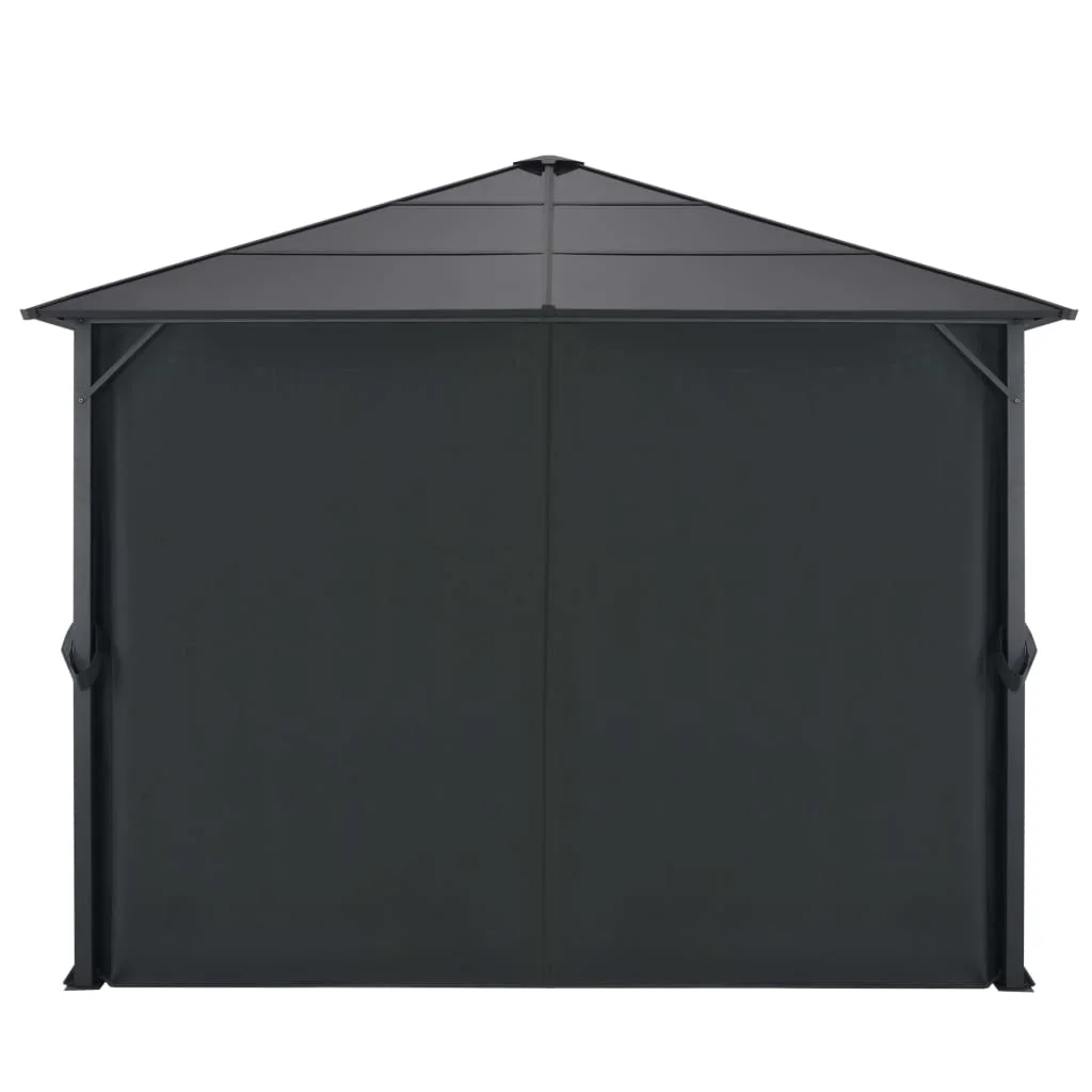 Altánok so závesmi, hliník 3x3 m, čierny