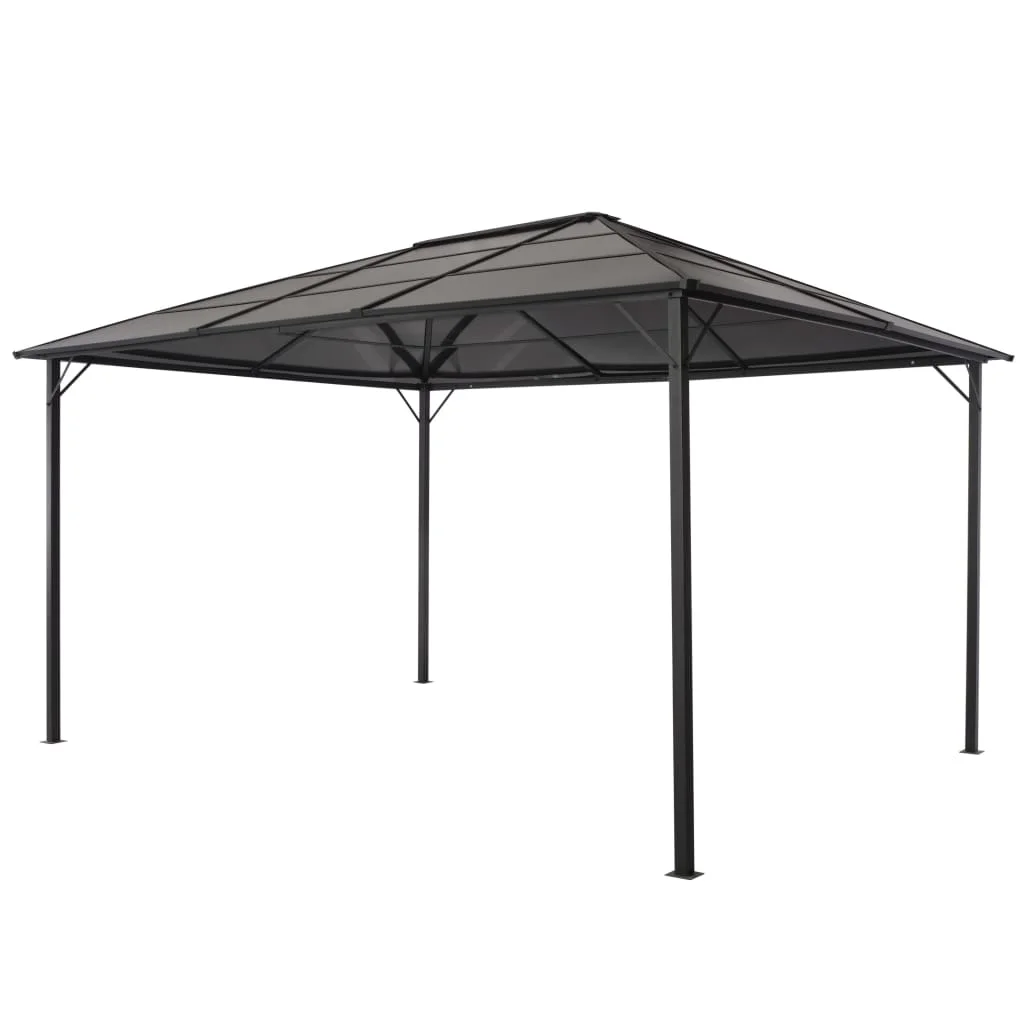 Altánok so strechou, hliník 4x3x2,6 m, čierny