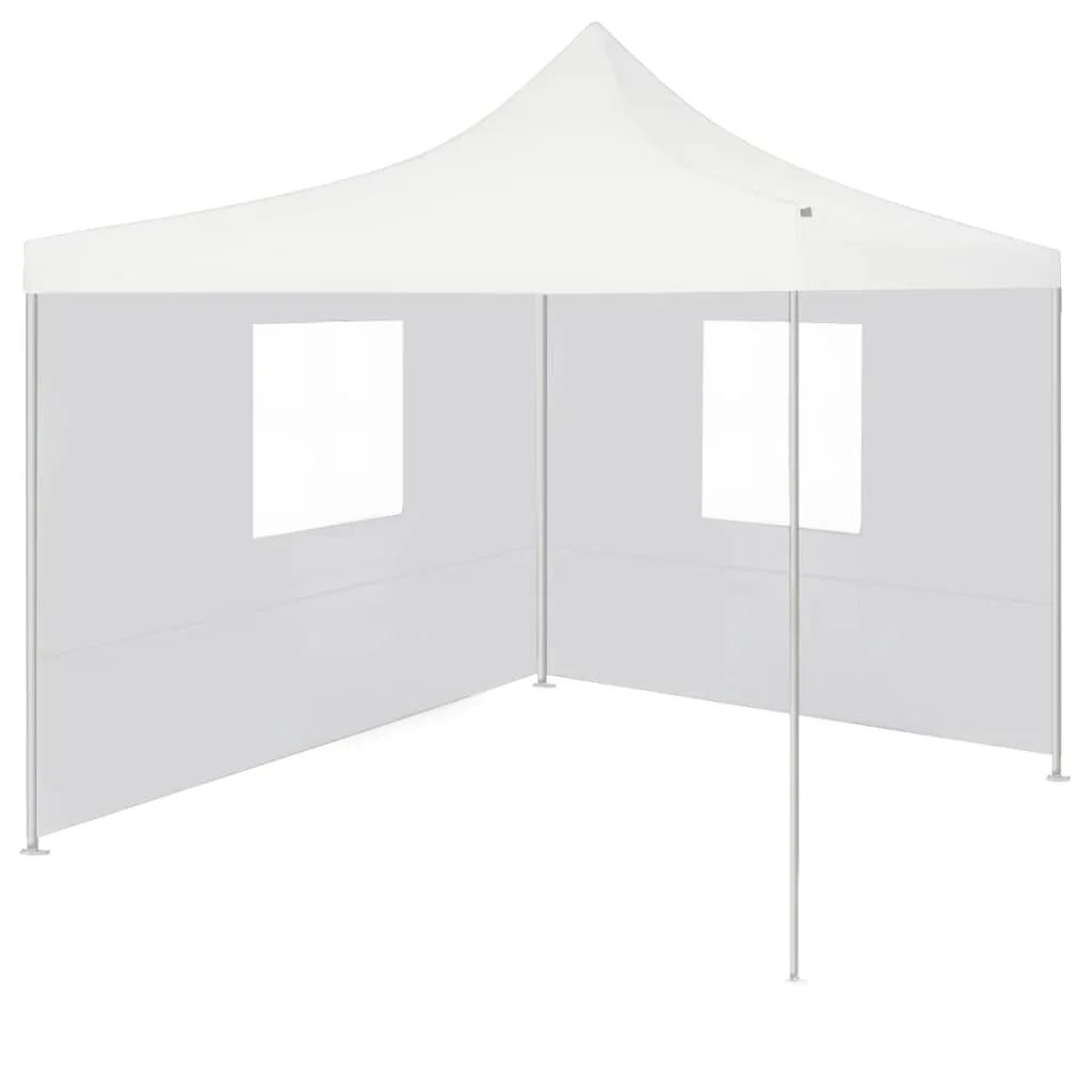 Profesionálny skladací párty stan+2 steny 3x3 m, oceľ, biely