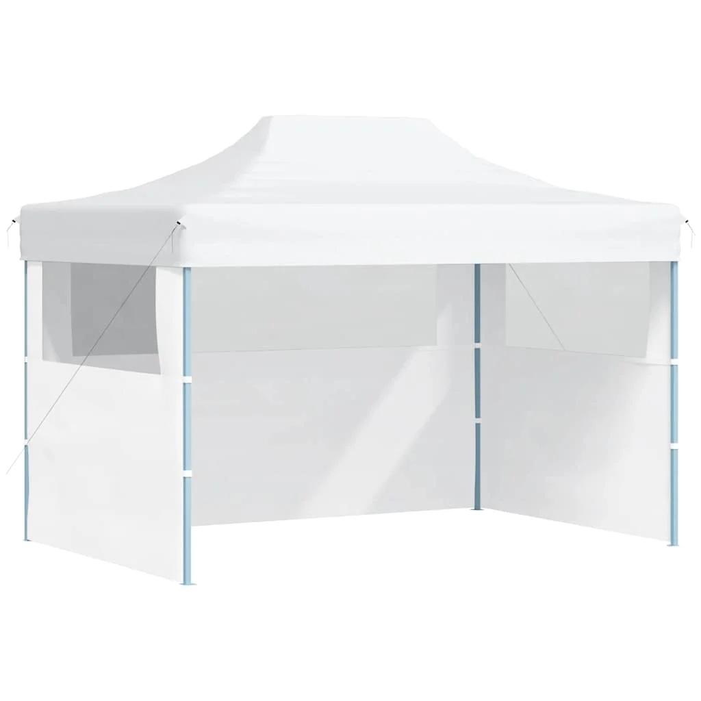 Profesionálny skladací párty stan s 3 stenami biely 280x410x315 cm oceľový