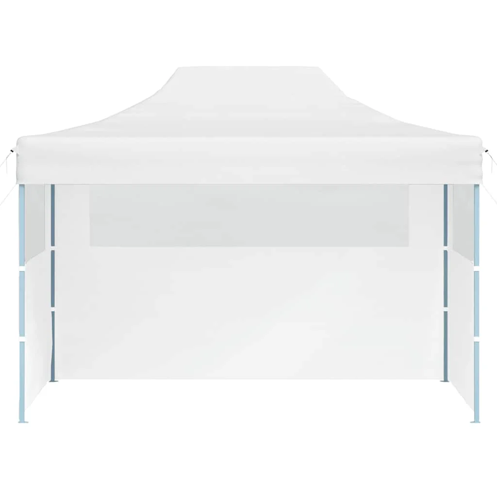 Profesionálny skladací párty stan s 3 stenami biely 280x410x315 cm oceľový
