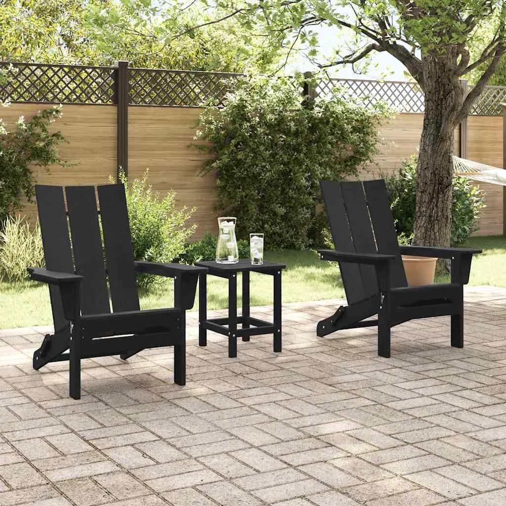 Záhradný lounge nábytok 3 pcs Čierna 38 x 38 x 46cm Plast