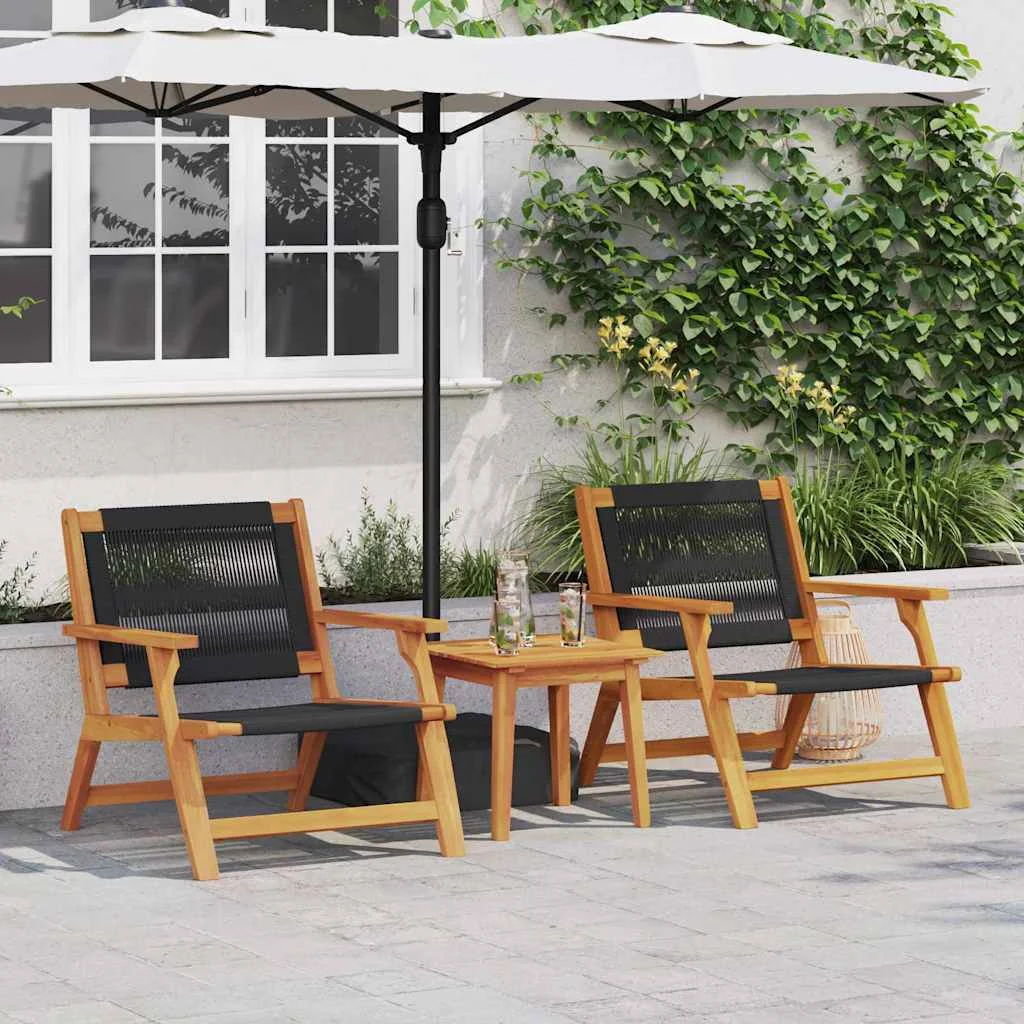 Záhradný nábytok 2 pcs Čierna 78 x 67 x 73cm Akáciový masív
