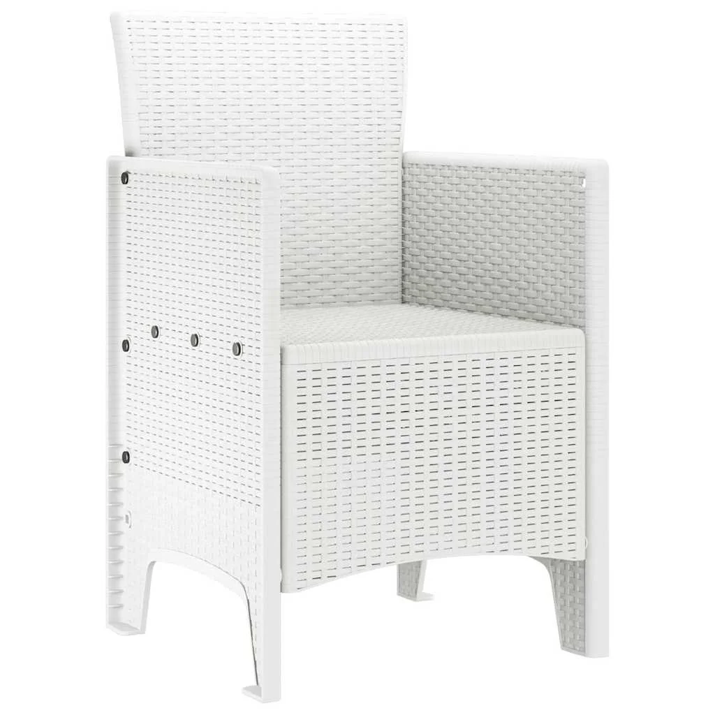 Záhradná stolička 4 pcs Biela 53 x 49 x 85 cm PP