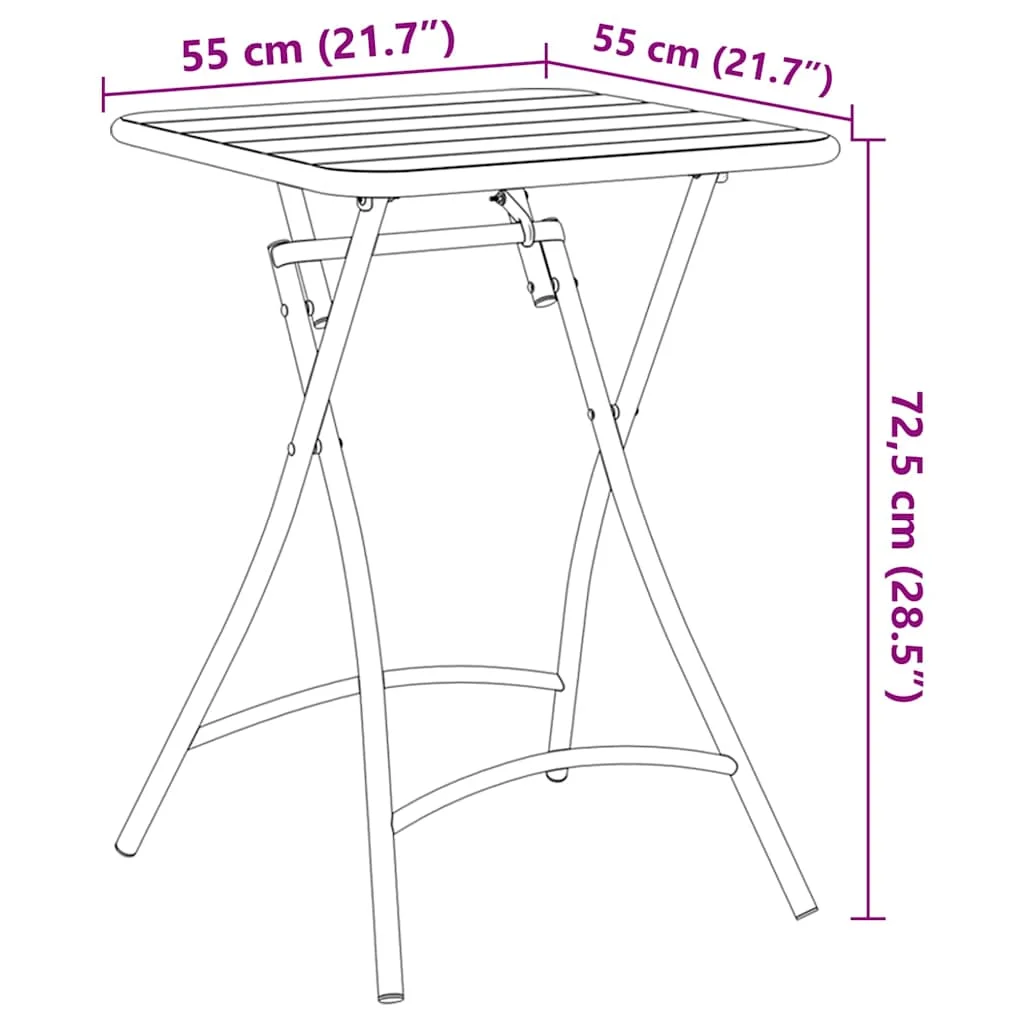 Bistro stôl Antracit 55 x 55 x 72,5 cm Práškovaná oceľ