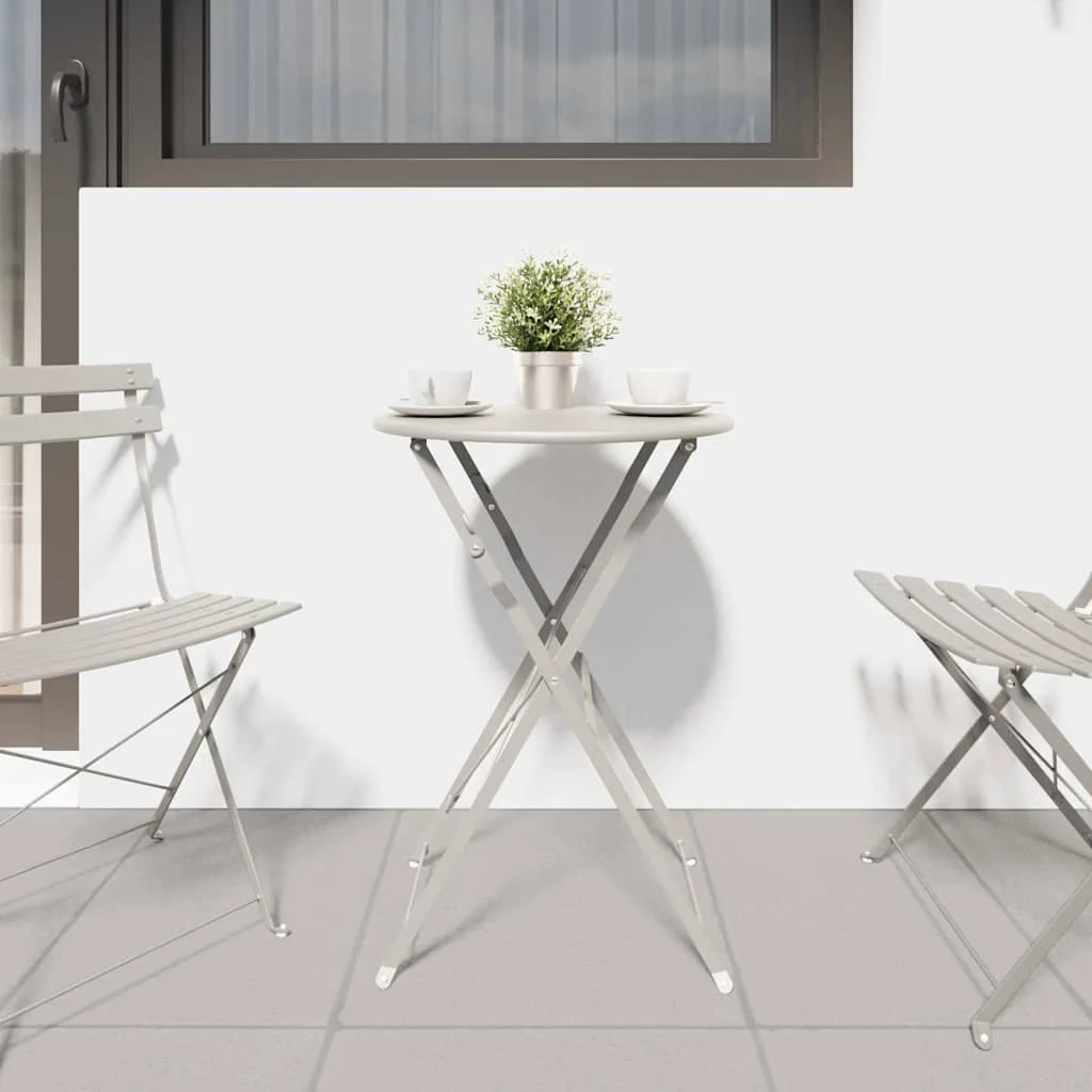 Bistro stôl Béžová Ø 50 x 71 cm Práškovaná oceľ