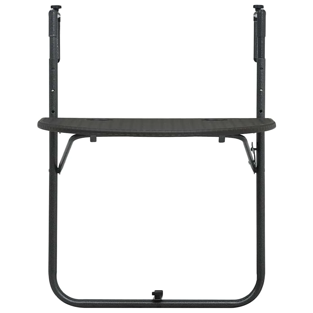 Visiaci balkónový stolík hnedý 60x64x83,5 cm plastový s ratanovým vzhľadom