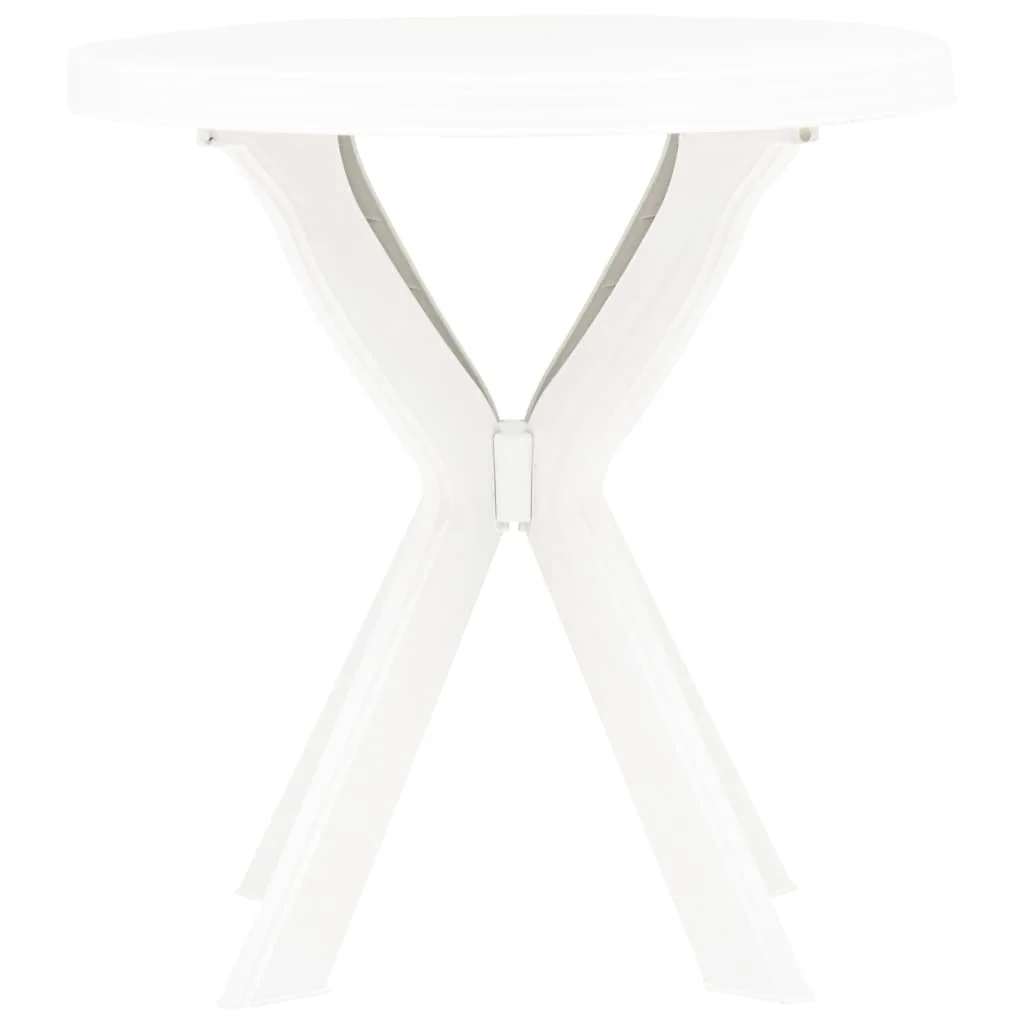 Bistro stolík biely priemer 70 cm plast