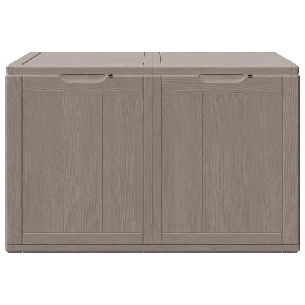 Záhradný úložný box 180 l, hnedý, PP vzhľad dreva