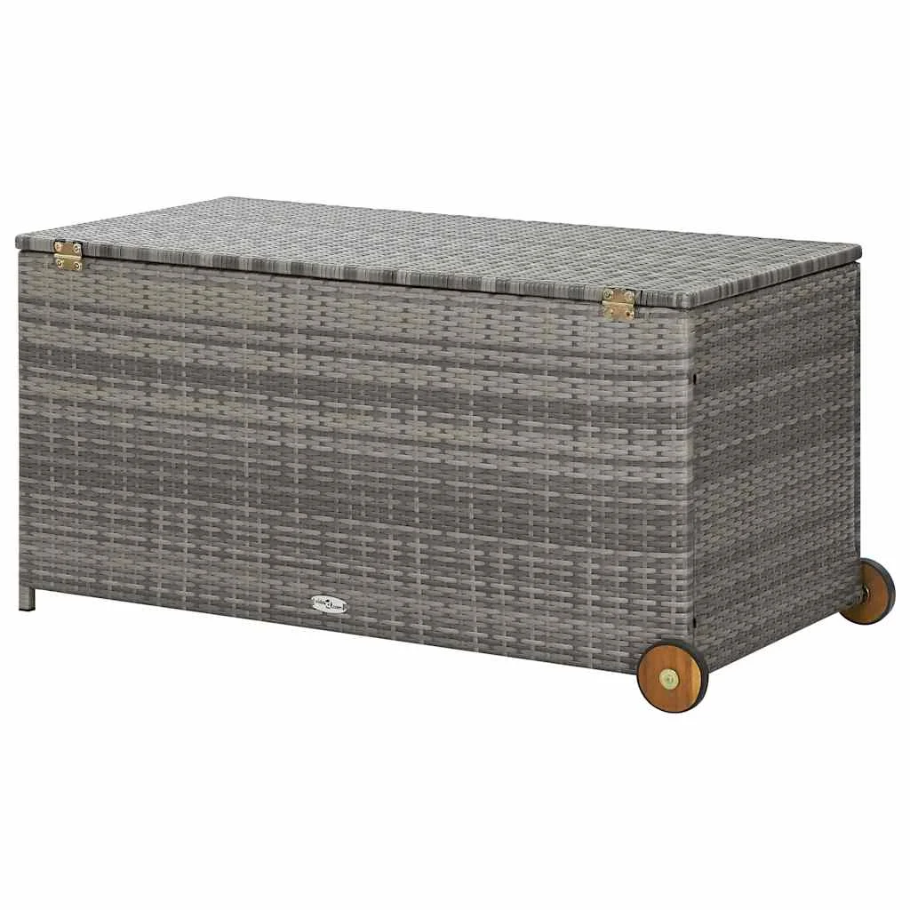 Záhradný úložný box, svetlosivý 120x65x61 cm, polyratan