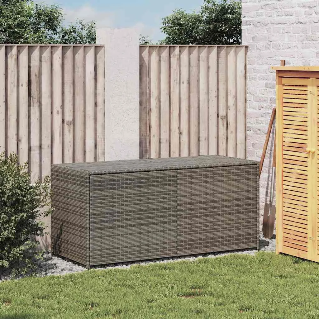 Záhradný úložný box sivý 283 l polyratan
