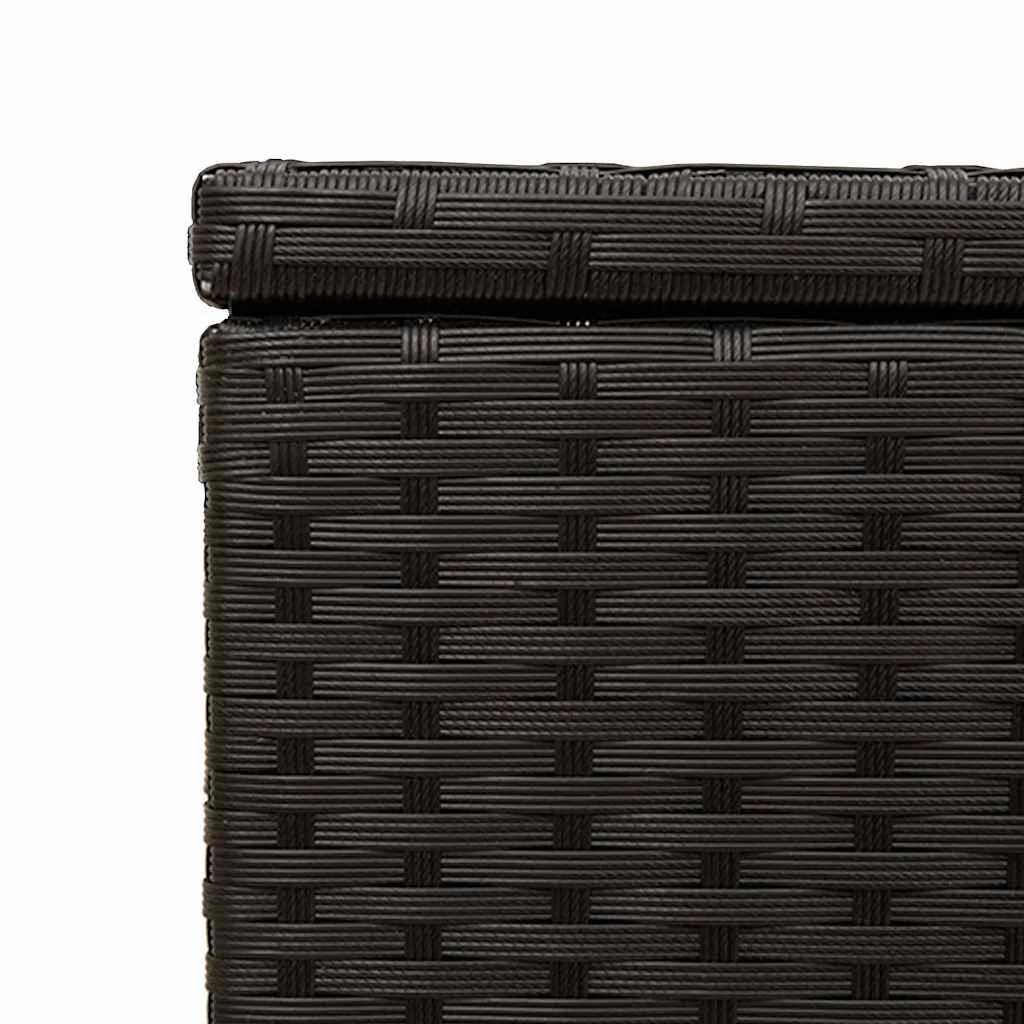 Záhradný úložný box s kolieskami čierny 190 l polyratan