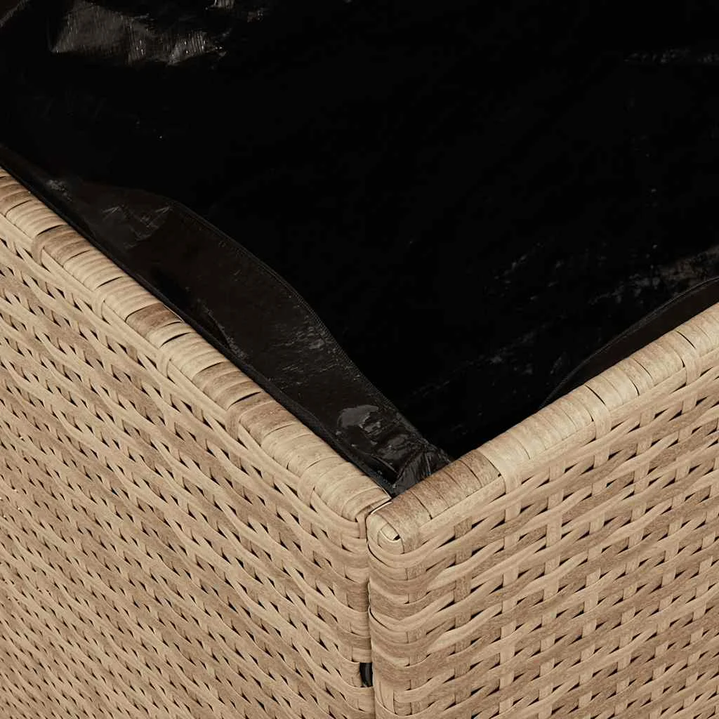 Záhrad. úložný box béžový 110x55x63 cm polyratan akáciové drevo