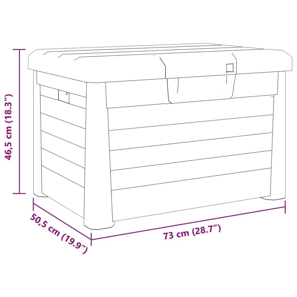 Vonkajší box na vankúše sivý 73x50,5x46,5 cm polypropylén