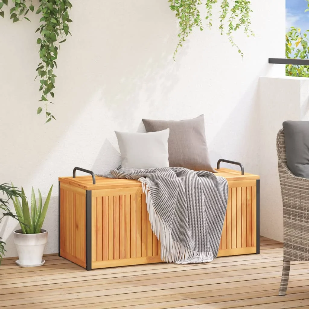 Vonkajší box na vankúše 110x45x42/53 cm masívna akácia a oceľ