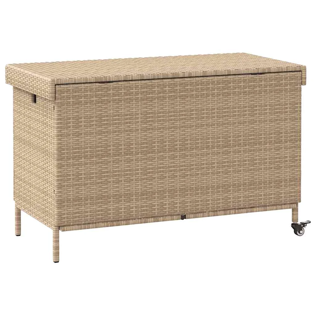 záhradný úložný box s kolieskami zmiešaná béžová 110x55x73 cm