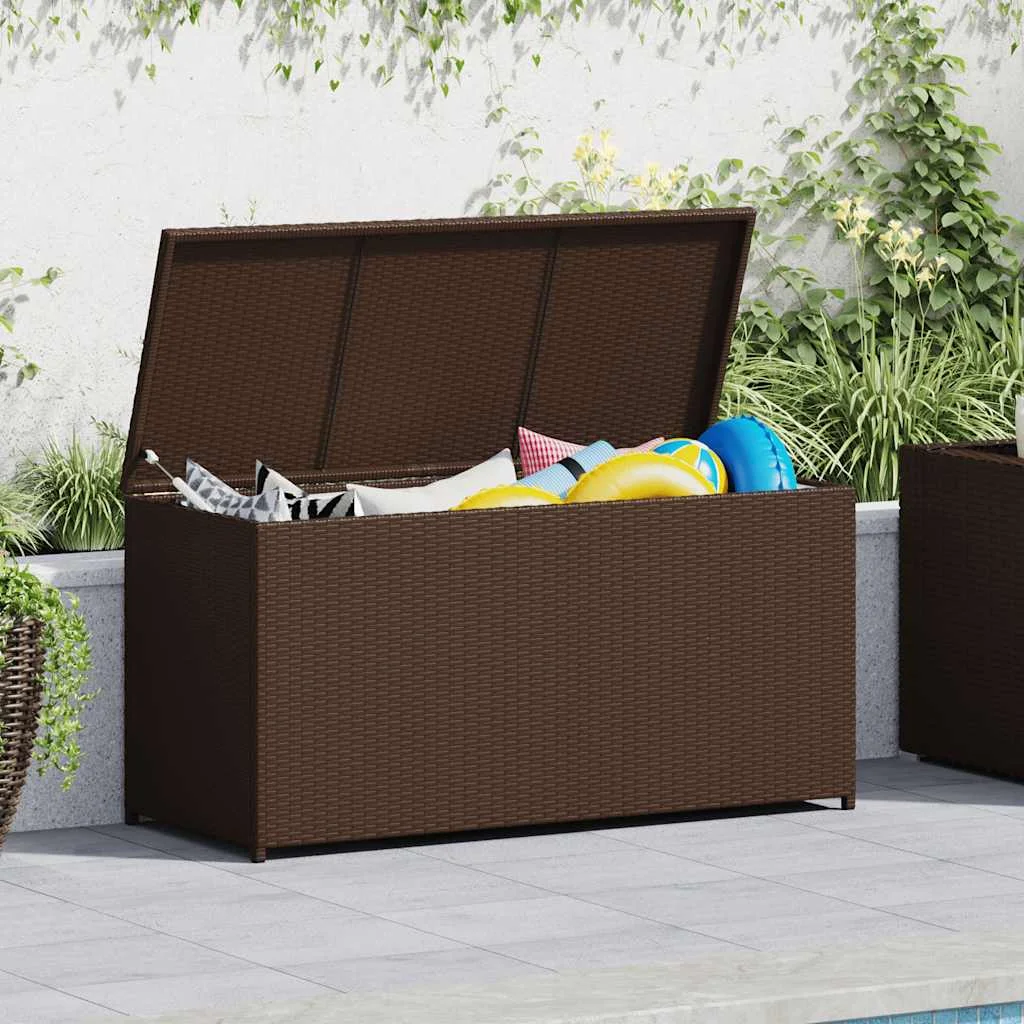 Záhradný úložný box hnedý 120x50x60 cm polyratanový