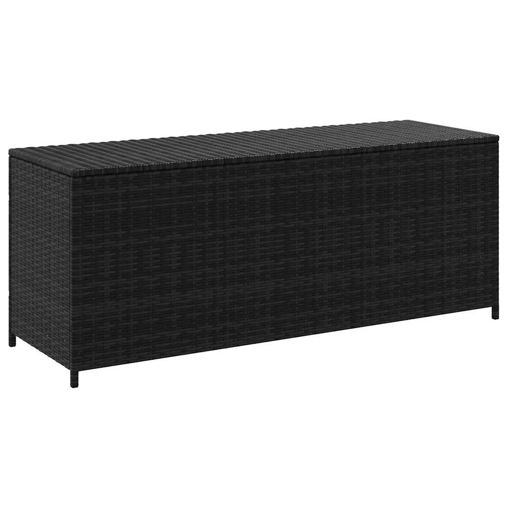 Záhradný úložný box, čierny 150x50x60 cm, polyratan
