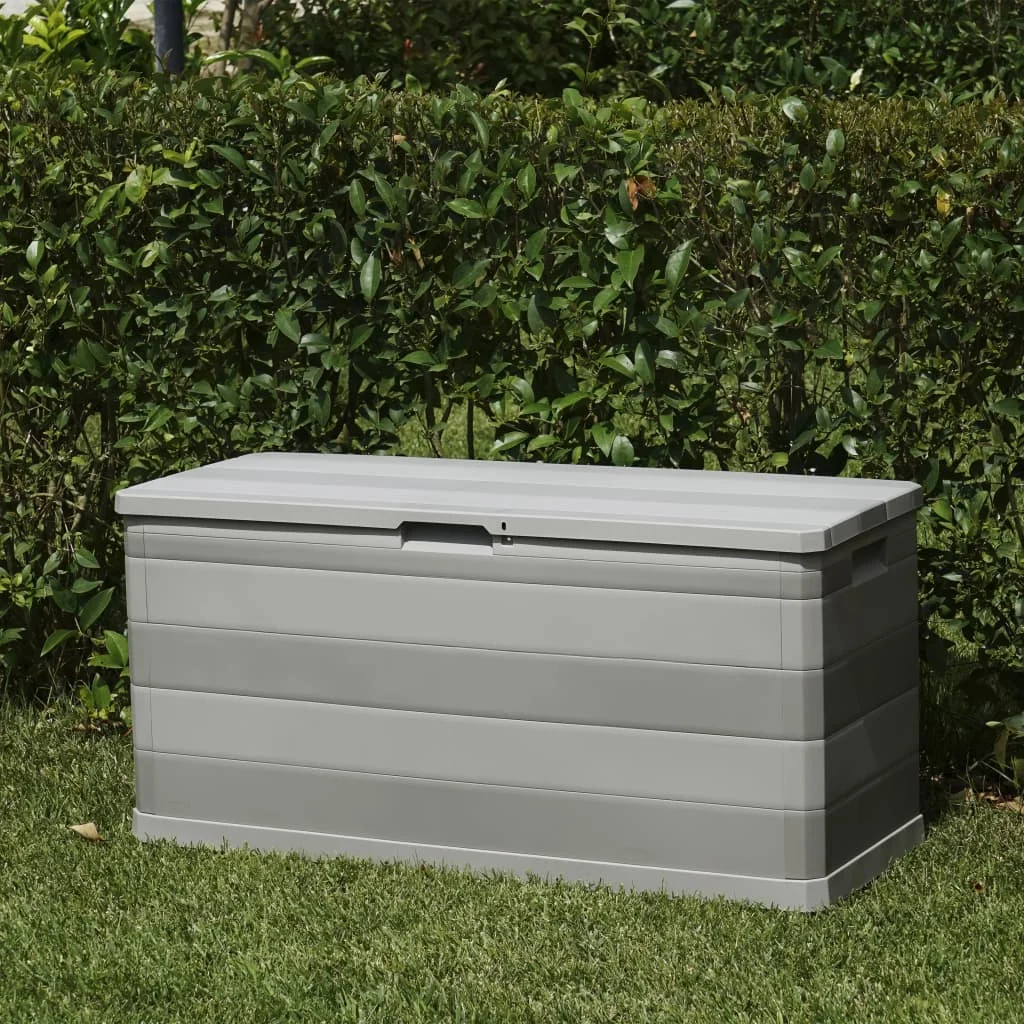 Záhradný úložný box sivý 117x45x56 cm