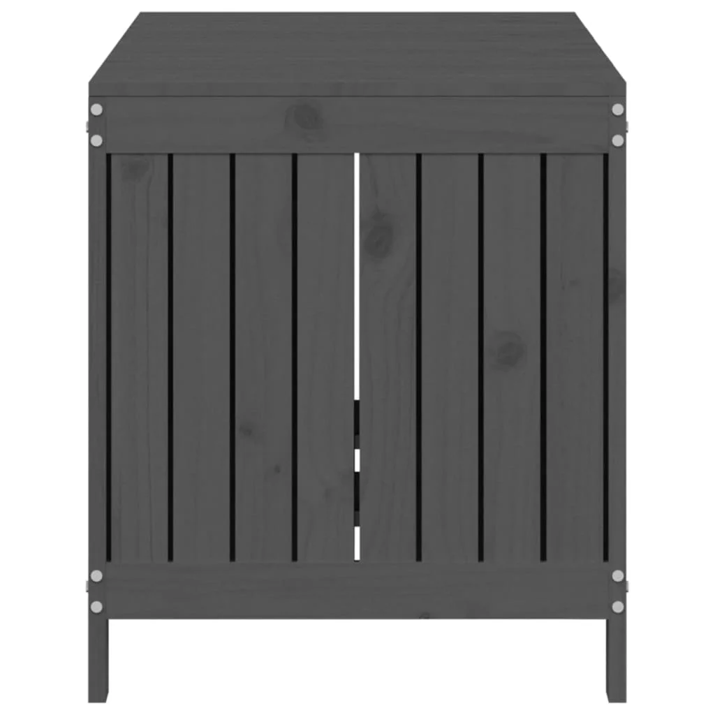 Záhradný úložný box sivý 121x55x64 cm masívna borovica