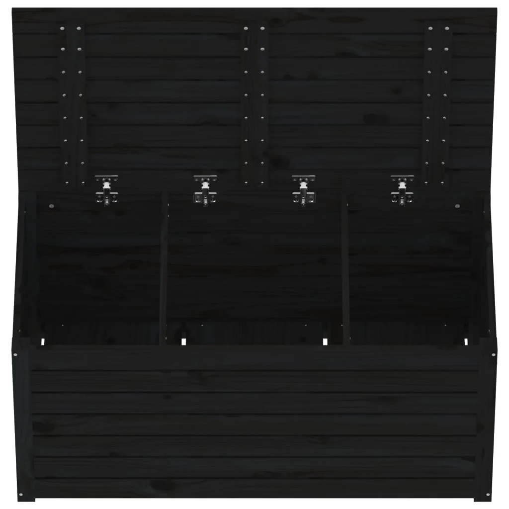 Záhradný box čierny 101x50,5x46,5 cm masívna borovica