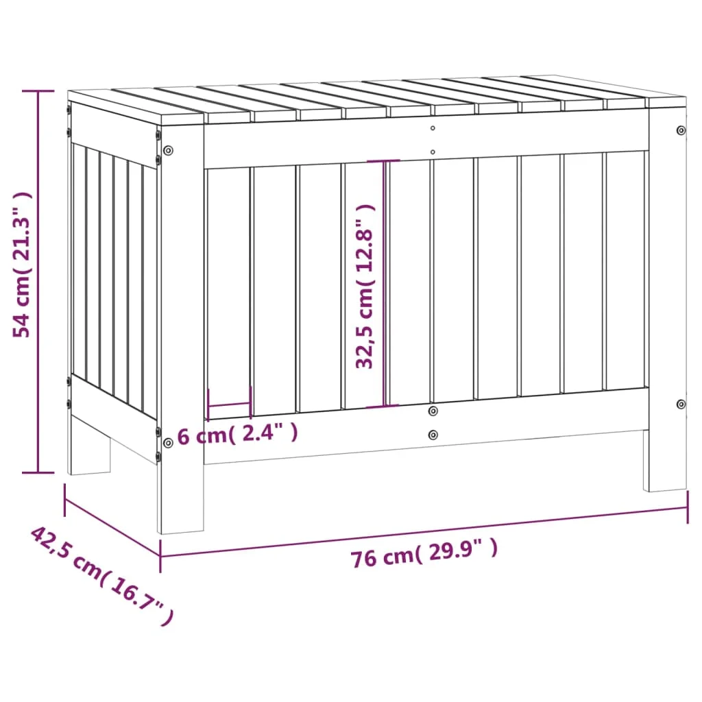 Záhradný úložný box 76x42,5x54 cm masívna borovica