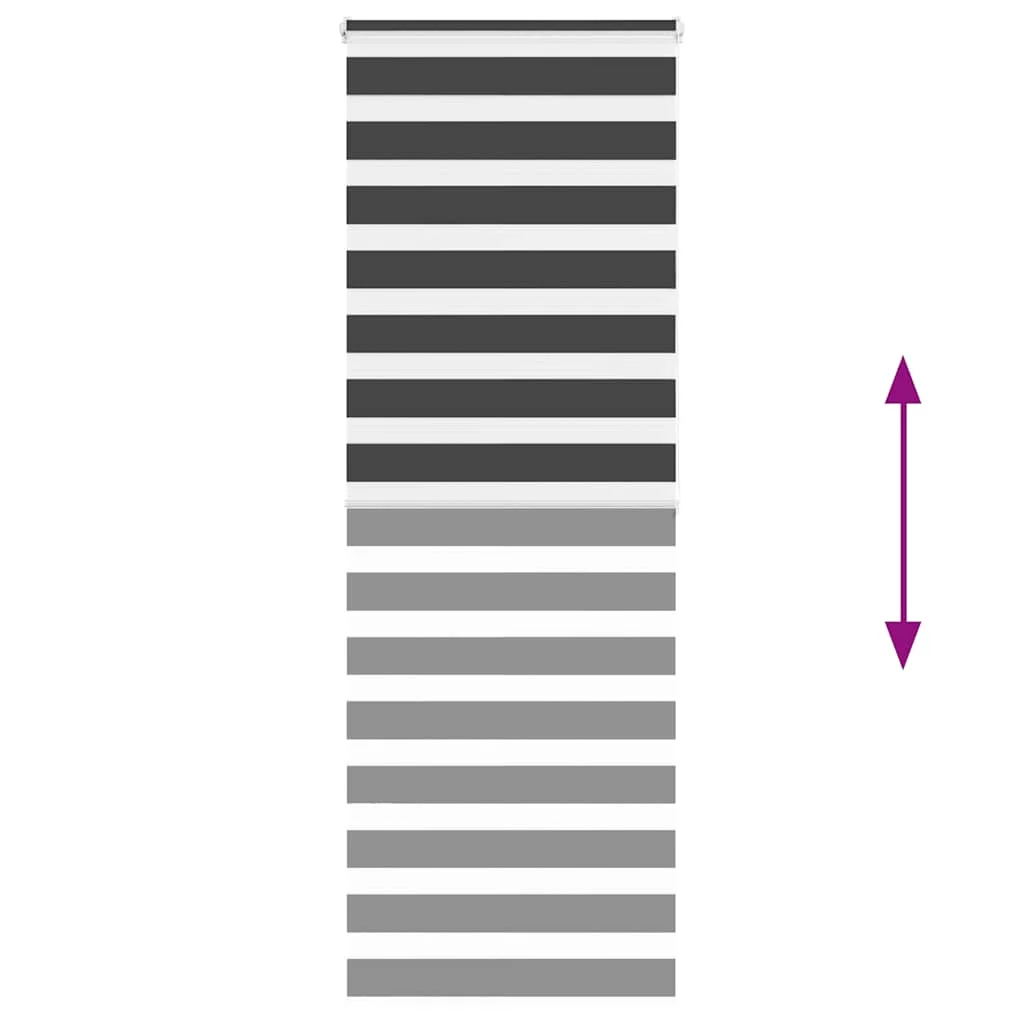 Zebra roleta čierna 75x200 cm šírka látky 70,9 cm polyester