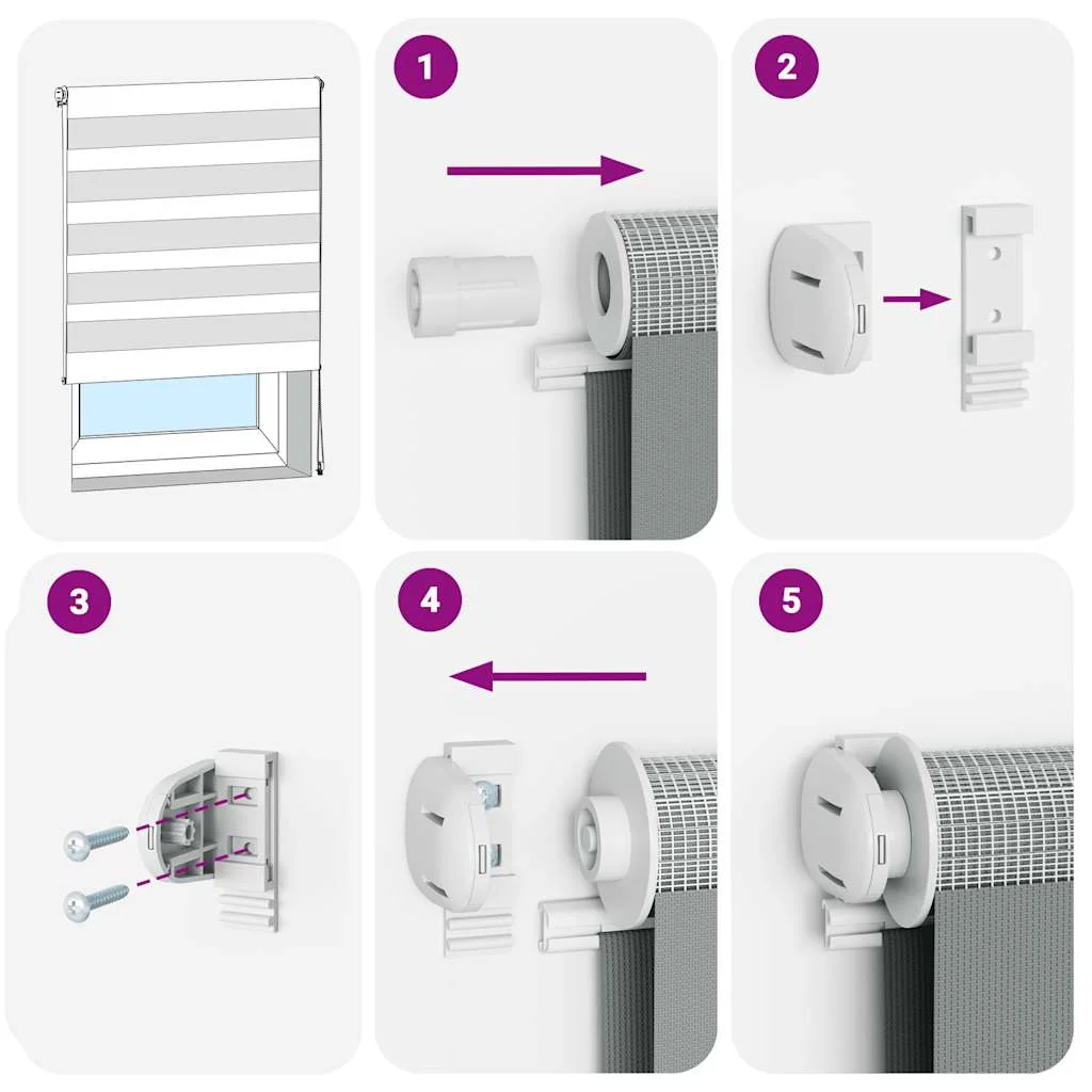 Zebra roleta svetlosivá 125x200cm šírka látky 120,9cm polyester