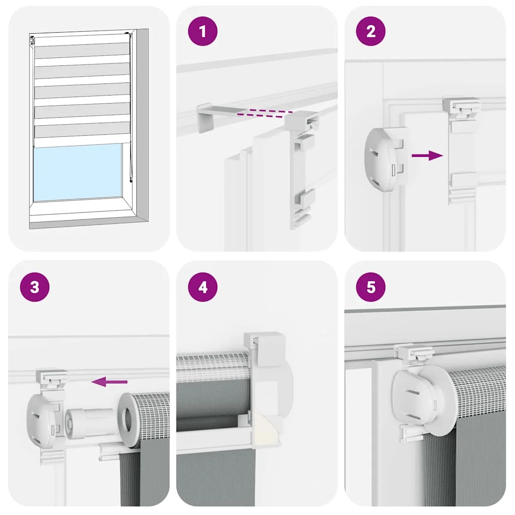 Zebra roleta svetlosivá 140x200cm šírka látky 135,9cm polyester